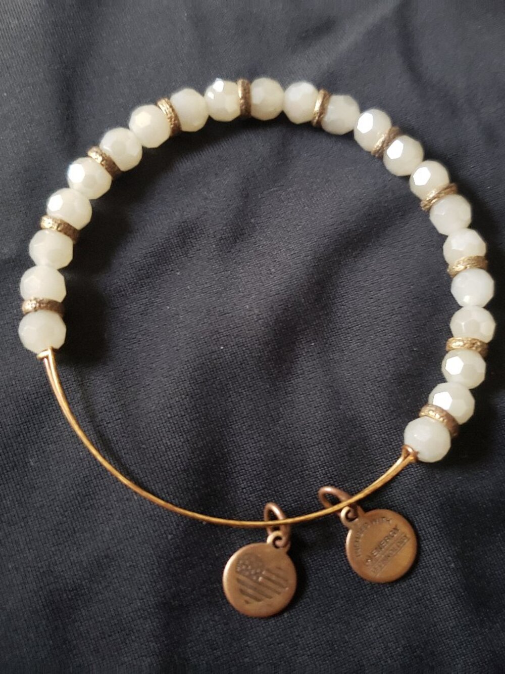 Alex and Ani Gold Beaded Bangle Bracelet 379
